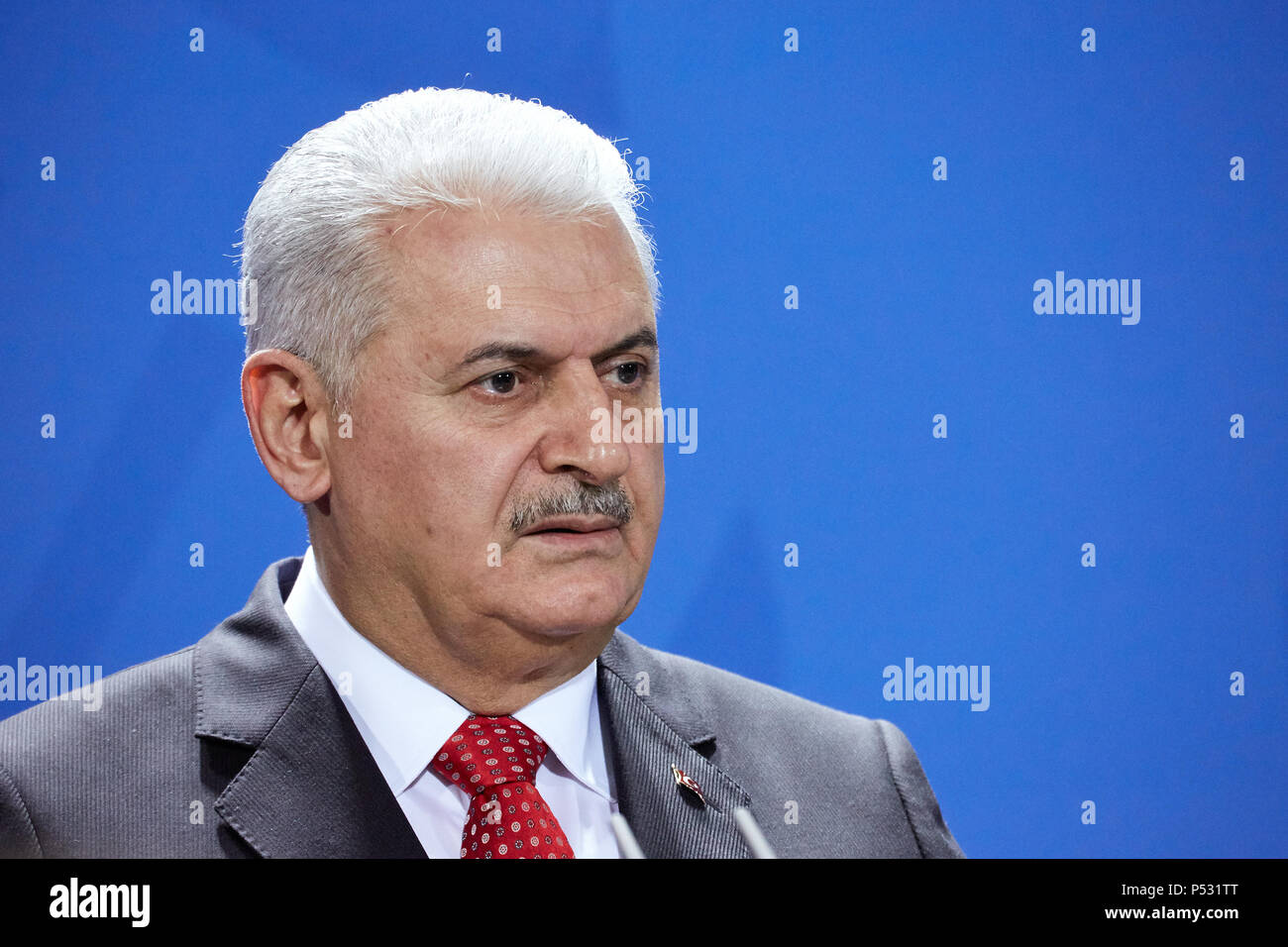 Berlin, Deutschland - Der türkische Premierminister Binali Yildirim. Stockfoto