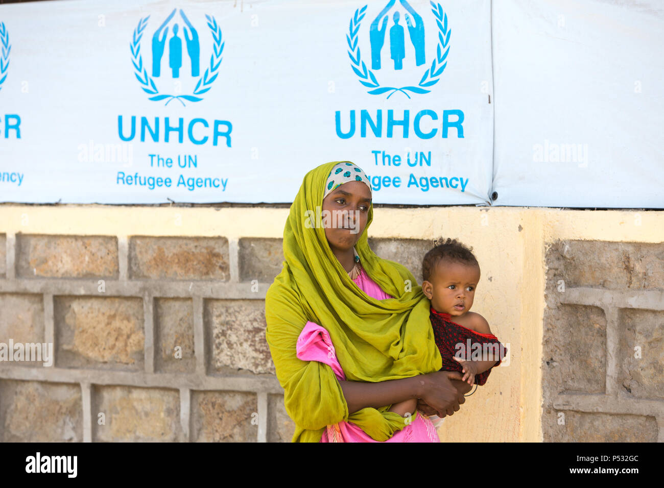 Kakuma, Kenia - Neuankömmlinge in der Registration Center Kakuma. Stockfoto