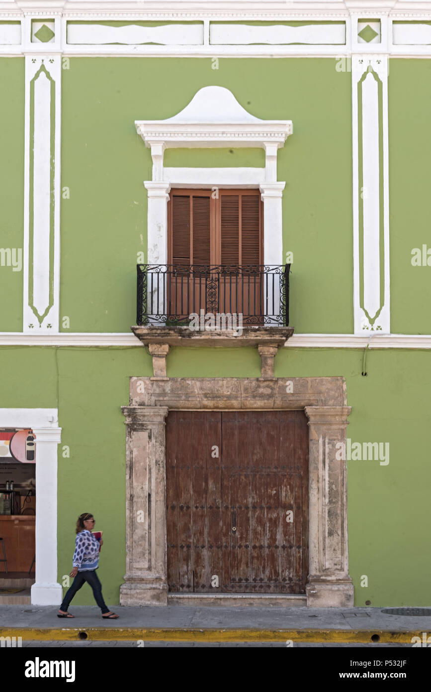 Green House Fassade, Campeche, Mexiko Stockfoto