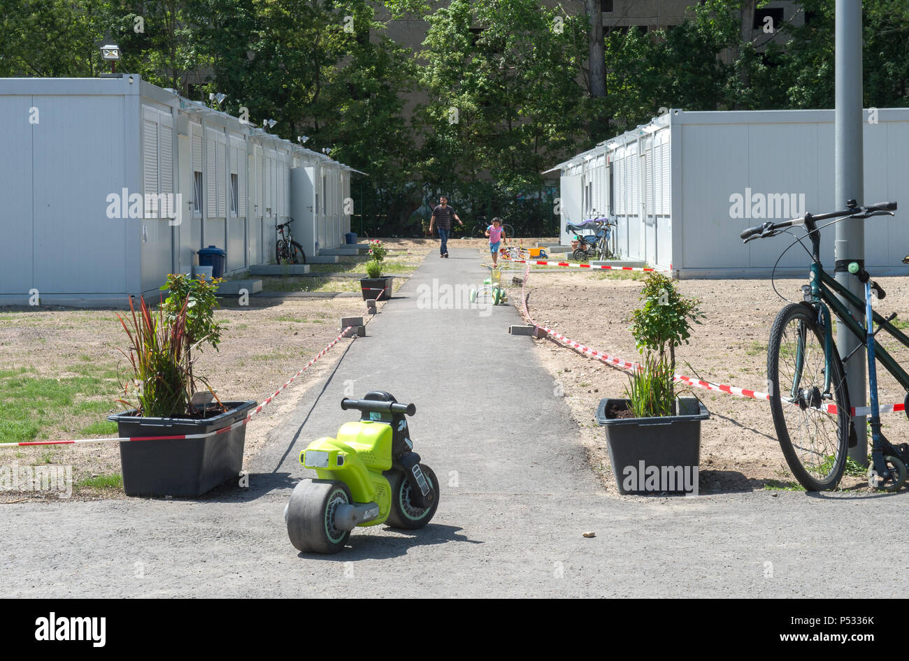 Gemeinschaftsunterkünfte für Flüchtlinge in Berlin-Hohenschoenhausen Stockfoto