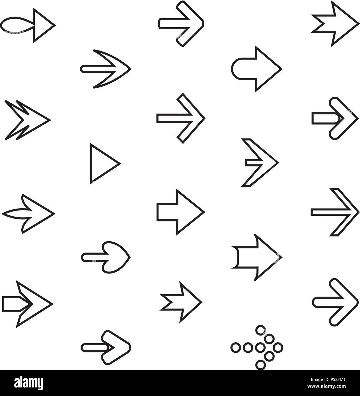 Satz von schwarzen Pfeilen. Vector Illustration. Stock Vektor