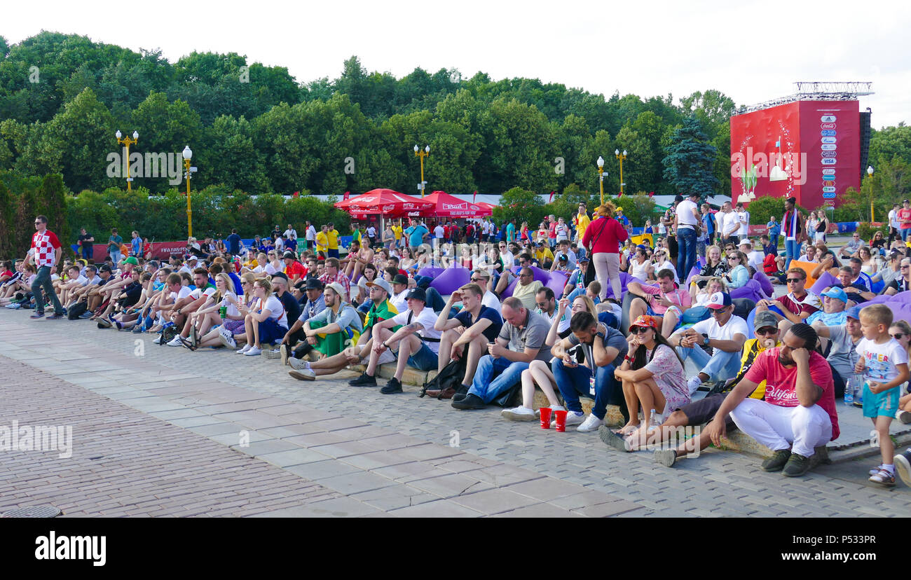 Fan Zone in Moskau bei der WM Stockfoto