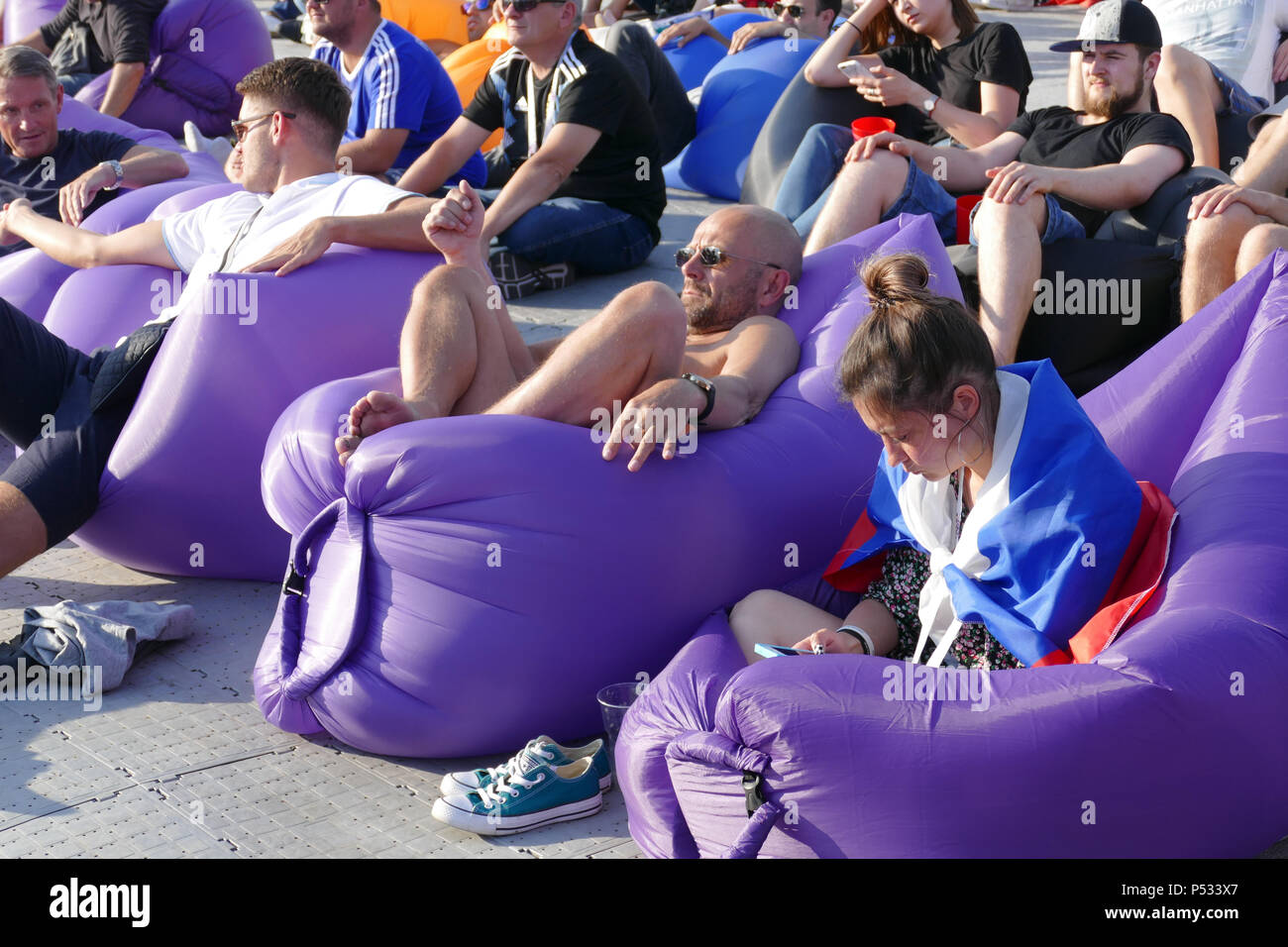 Osmanen in der Fan Zone auf Moskau von der Wm Stockfoto