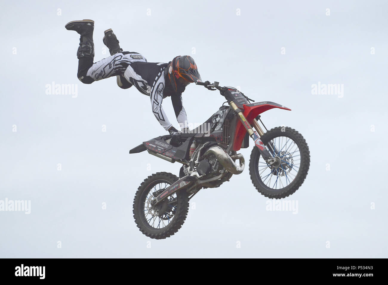 Freestyle Motocross Stunt Stockfoto