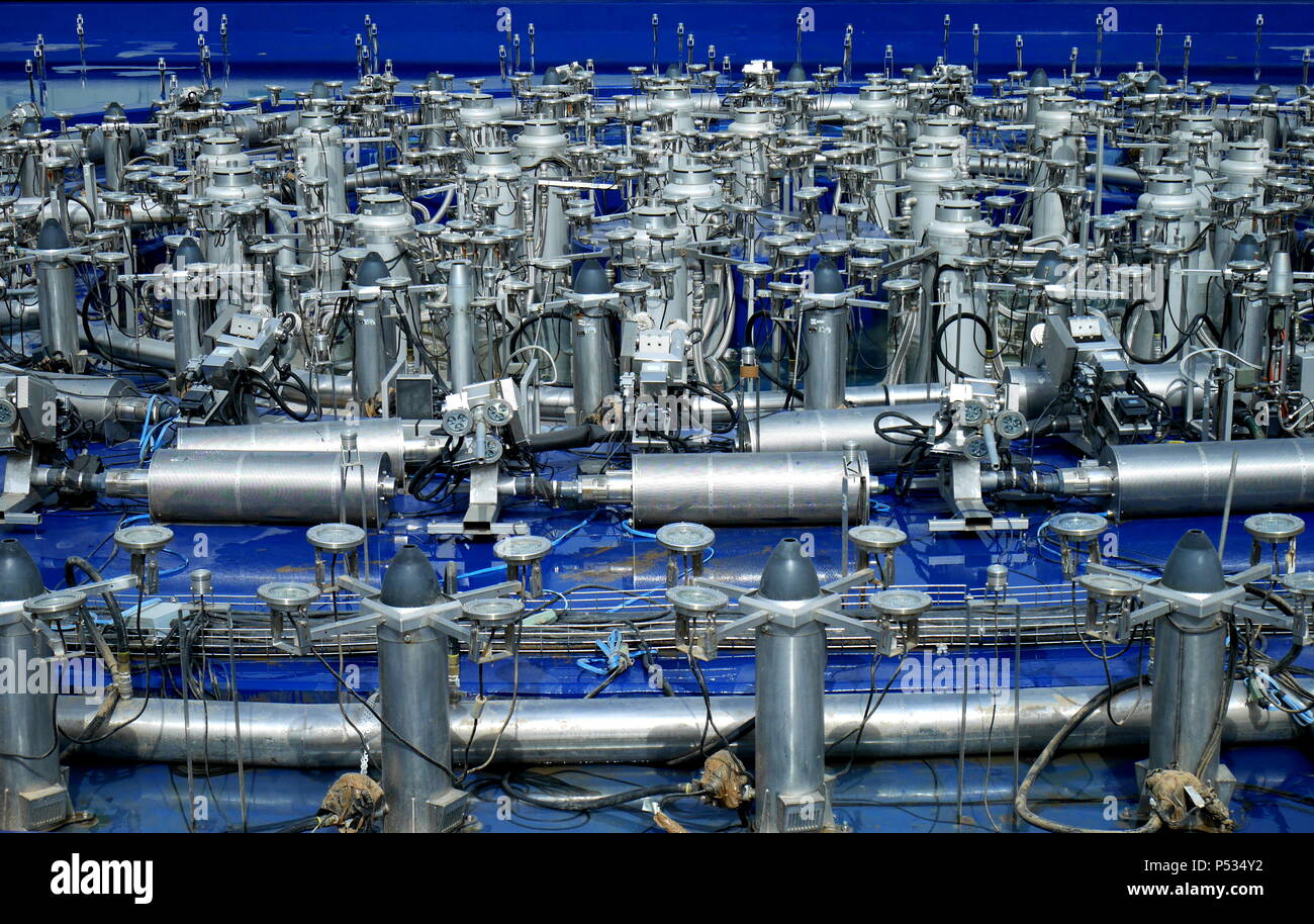 Brunnen Mechanismus unter Wartung an der Scheich Jaber Al Ahmad Kulturzentrum (JACC), das Opernhaus in Kuwait, Kuwait City, Kuwait Stockfoto