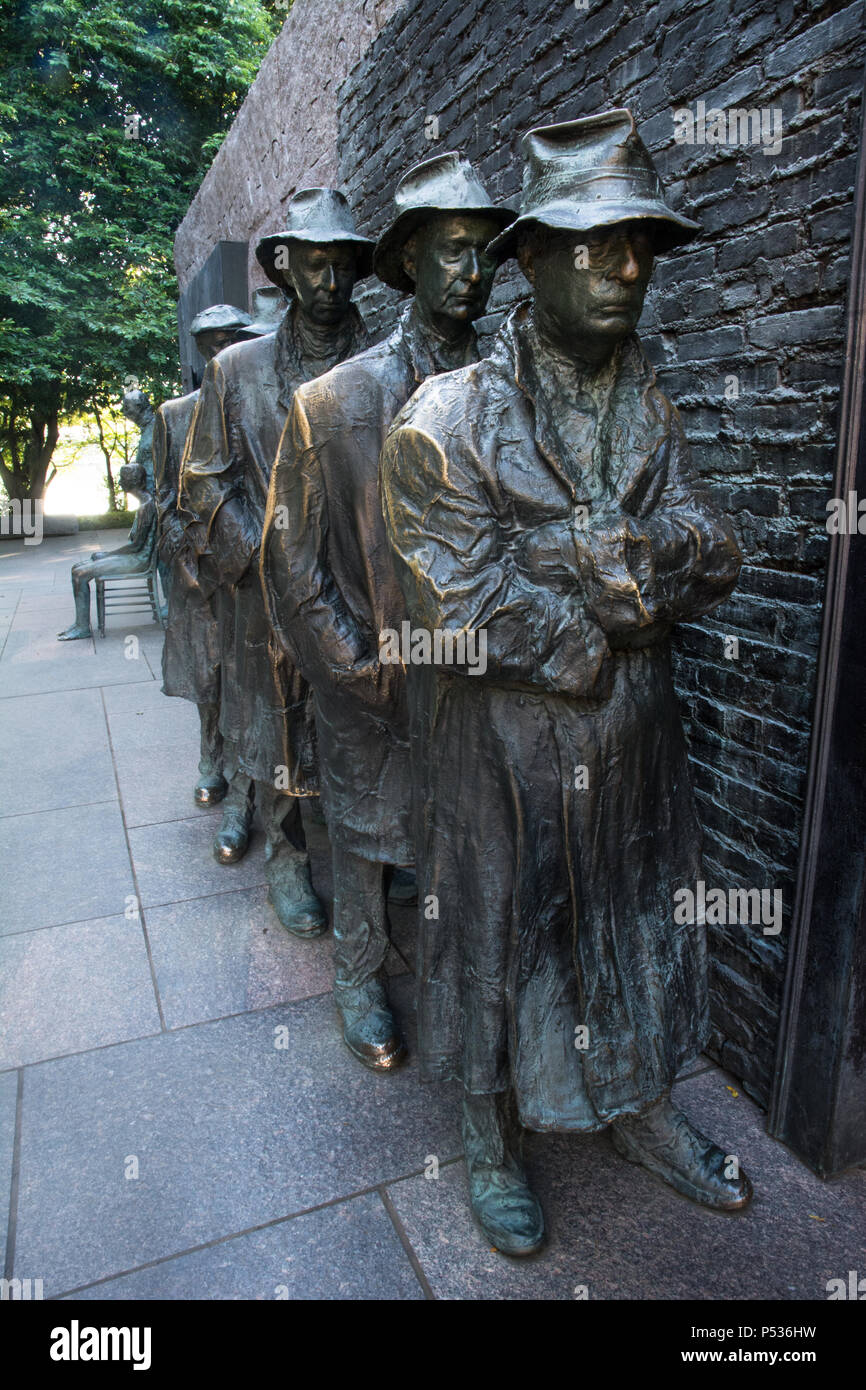 Die Depression Existenzminimum Skulptur von George Segal, Teil der FDR Memorial, Washington, DC, USA Stockfoto