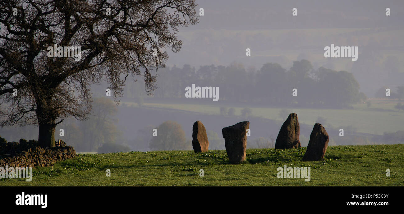 Die Grauen Damen Steinkreis auf harthill Moor (2) Stockfoto