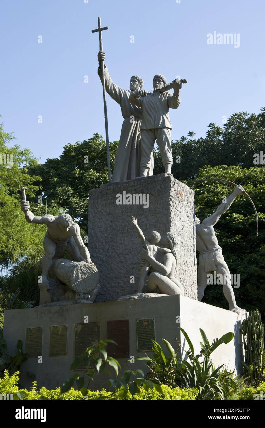 Bolivien. Santa Cruz. Jesuiten-Missionen-Denkmal in San Ignacio (Chiquitania). Stockfoto