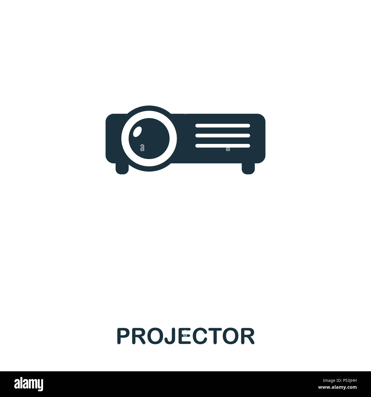 Projektor icon. Line Style Icon Design. UI. Abbildung: Symbol des Projektors. Piktogramm isoliert auf Weiss. Fertig in web design, Anwendungen, Software, Druck verwenden. Stockfoto