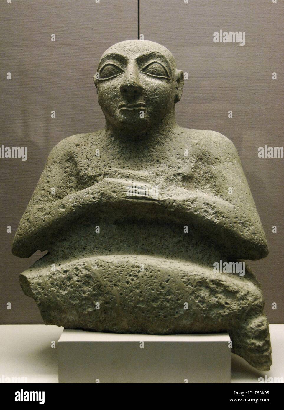 Mesopotamien. Frühe dynastische Periode. Statue von Kurlil. Neben dem Tempel des Ninhursag in Tell al-Ubaid gefunden. Südirak. 2500 V. CHR.. British Museum. London. England. Vereinigtes Königreich. Stockfoto