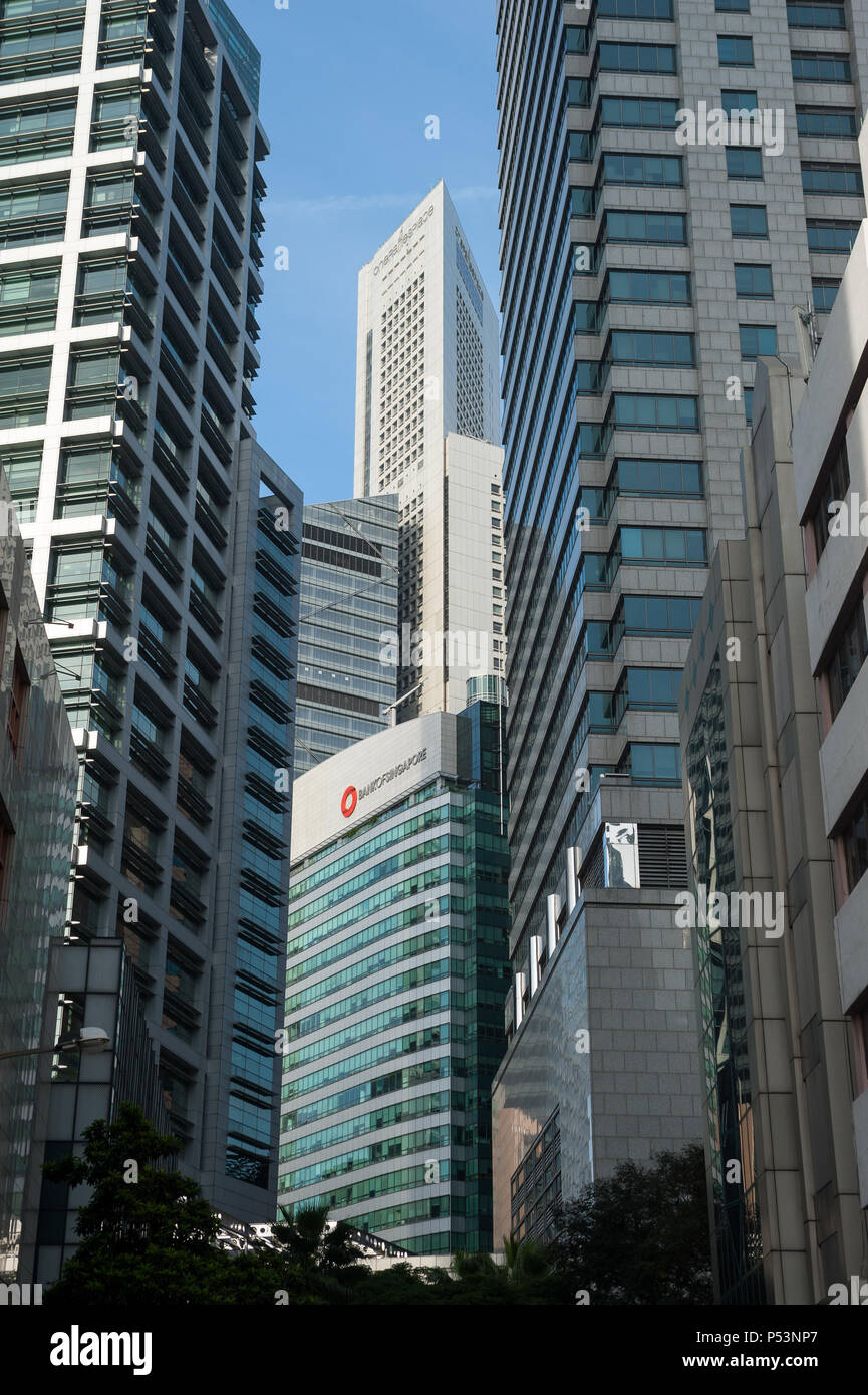 Singapur, Republik Singapur, Wolkenkratzer des Financial District Stockfoto