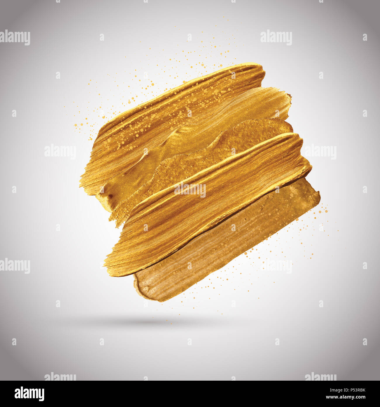 Gold Metallic Pinselstriche Hintergrund Stockfoto