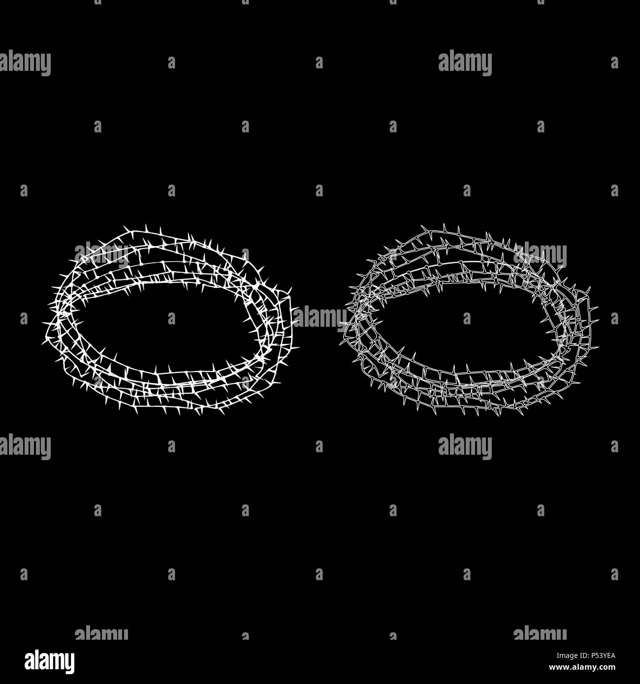 Thorn Kranz oder Stacheldraht Icon Set Farbe weiß Vektor I Stil einfach Bild Stock Vektor