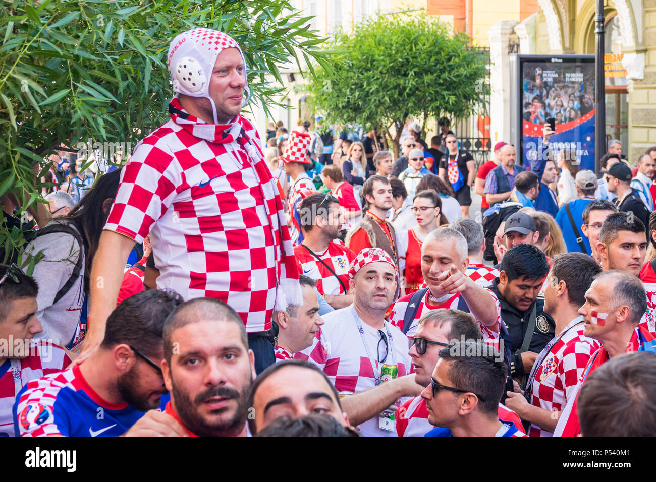 Kroatische Fußballfans während der FIFA WM 2018 in Russland Stockfoto