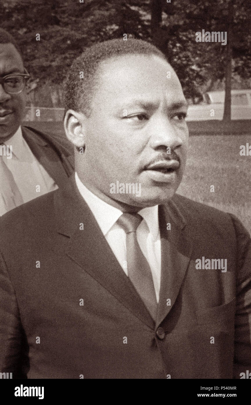 Dr. Martin Luther King, Jr. in Washington, D.C. am 5. August 1965, am Tag vor der Unterzeichnung des Voting Rights Act von 1965. (USA) Stockfoto