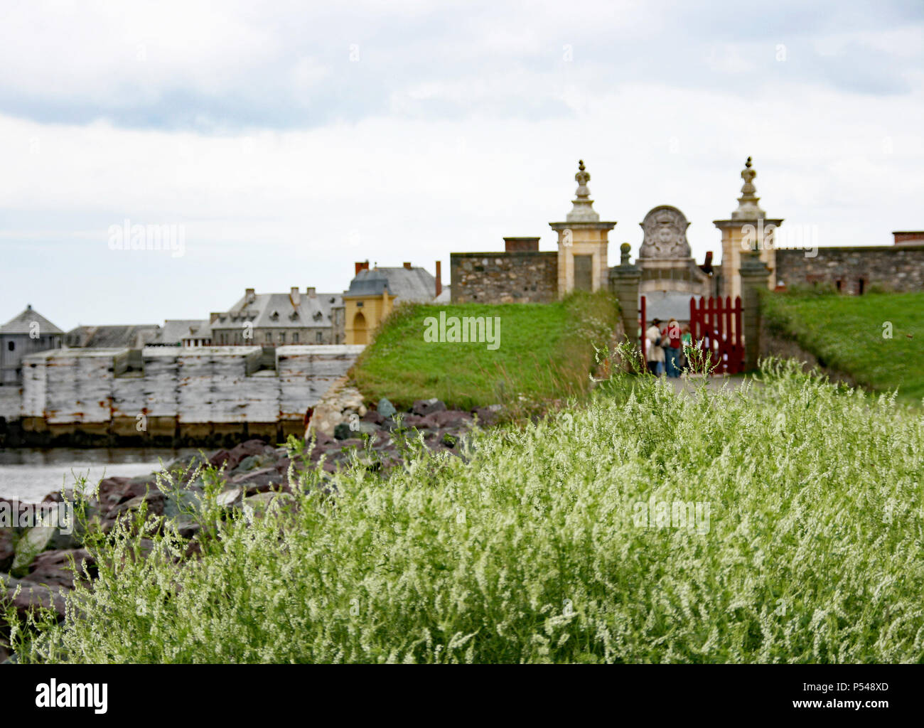 Weitwinkelaufnahme Louisbourg einen historischen Ort Cape Breton Neuschottland Stockfoto