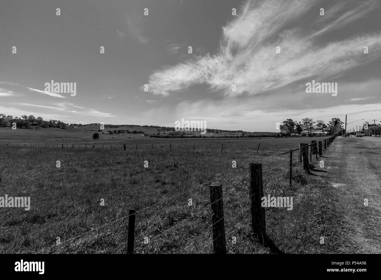 New South Wales Ackerland, Schwarz und Weiß Stockfoto