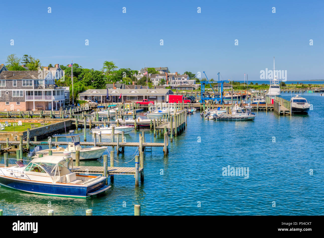Einen teilweisen Blick auf die Waterfront von Chatham, Massachusetts auf Martha's Vineyard. Stockfoto