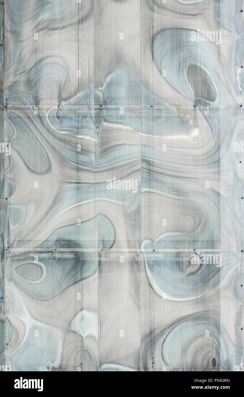 Abstrakte Textur plastik hintergrund. Windows hinter transparenten Kunststoff Stockfoto