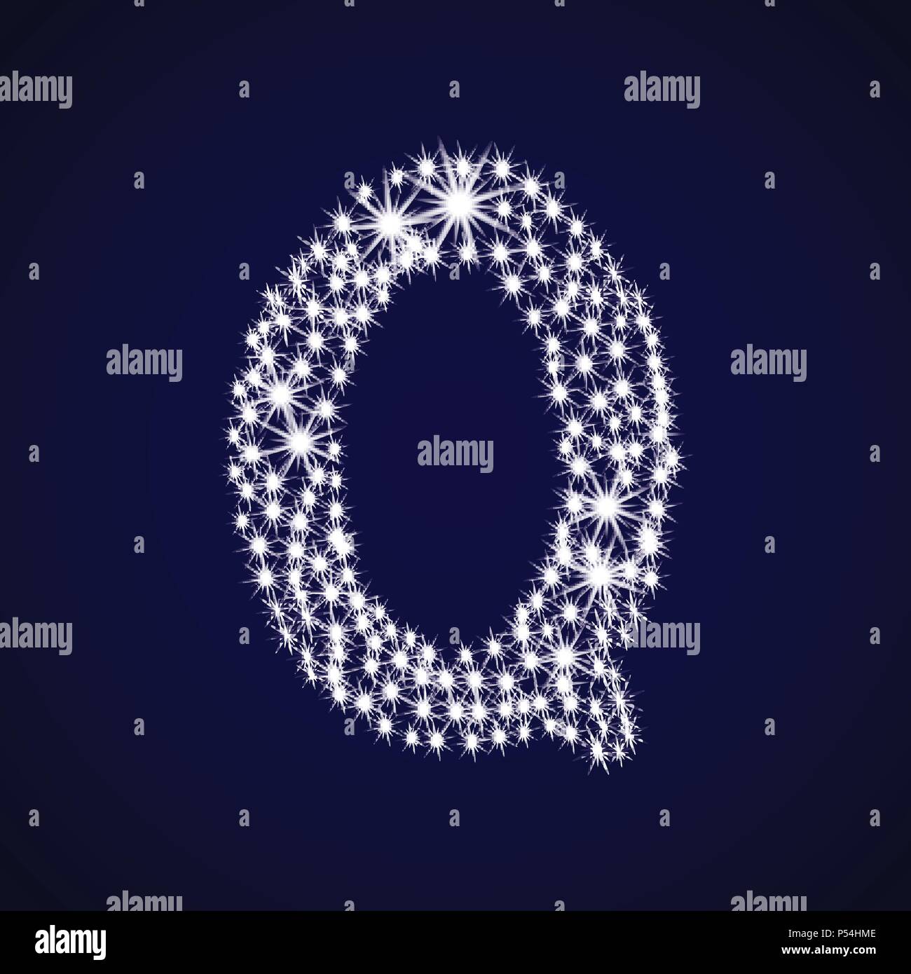 Buchstabe des Alphabets Q Stock Vektor