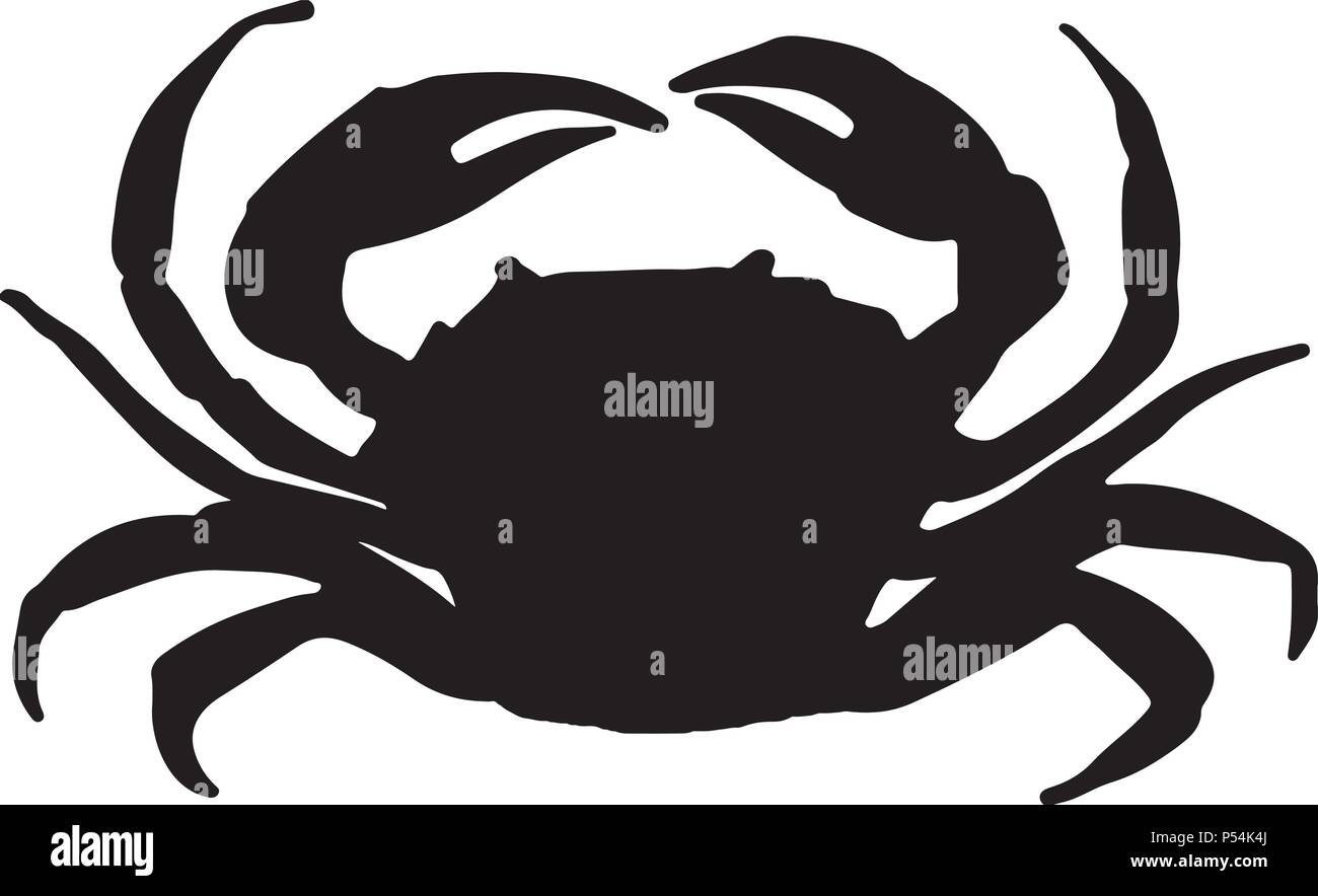 Vector Illustration einer Krabbe Silhouette Stock Vektor