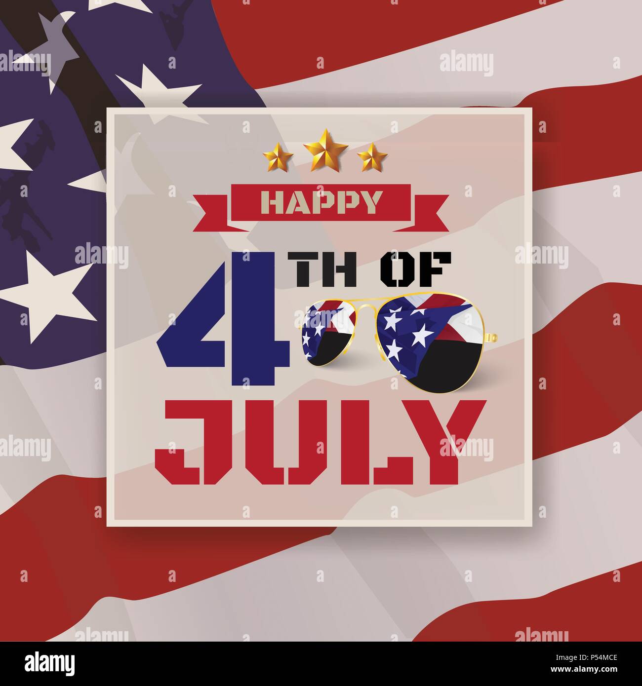 4. Juli Grußkarte Hintergrund. Vector Illustration Stock Vektor