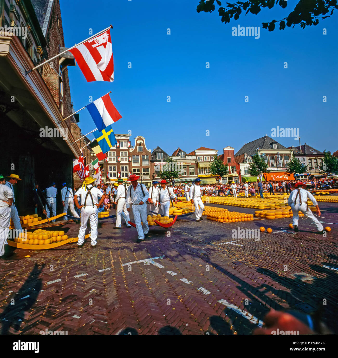 Käsemarkt in Alkmaar, Niederlande Stockfoto