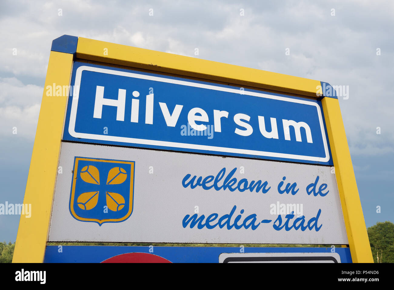 Stadt Zeichen von Hilversum, Niederlande Stockfoto