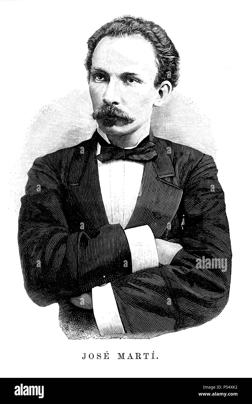 José Julián Martí Pérez (1853-1895). Jefe revolucionario Cubano. Grabado de 1895. Stockfoto