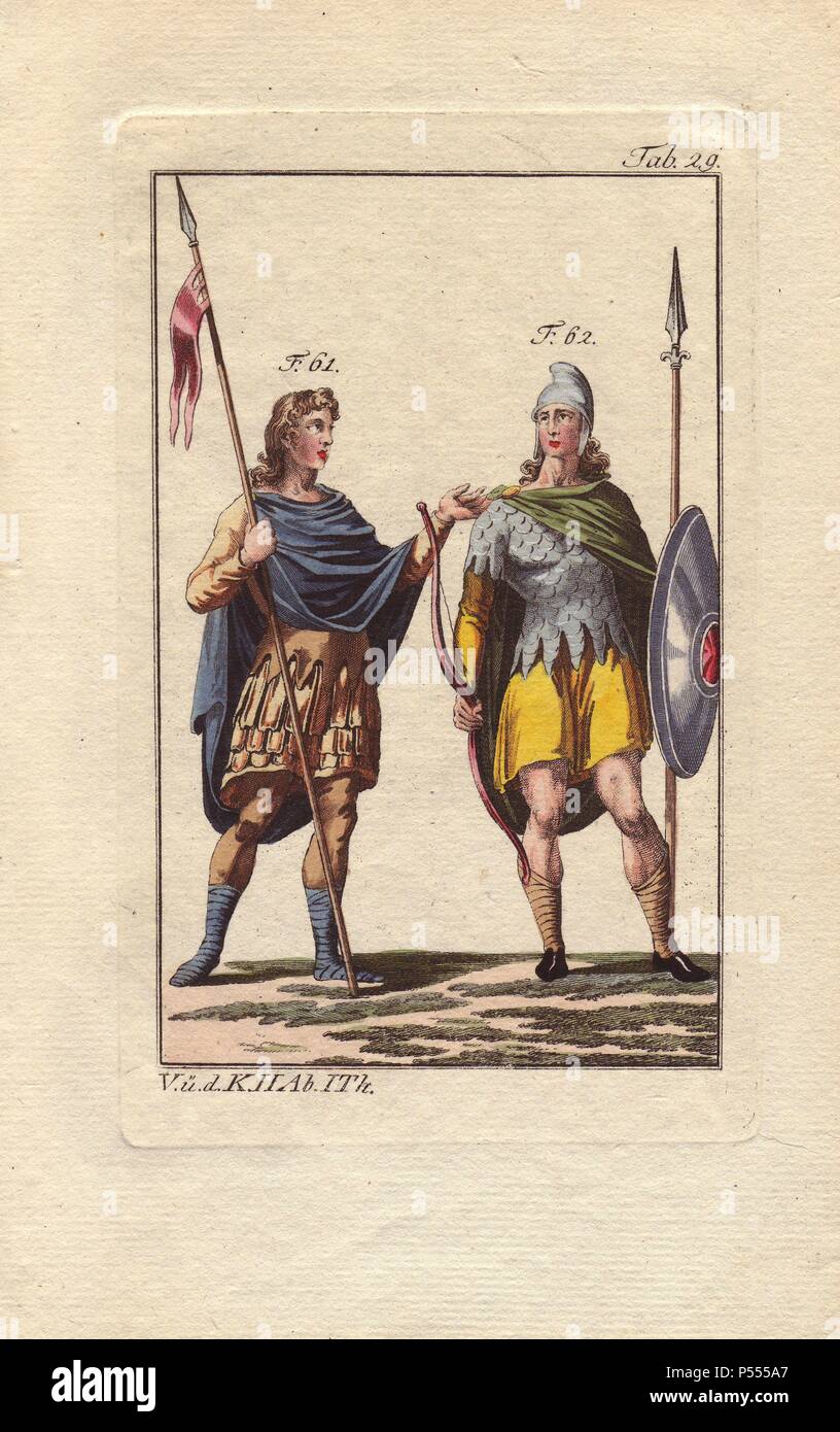 Zwei Angelsachsische Soldaten In Rustungen Aus Dem Ende Des 9 Und Anfang Des 10 Jahrhunderts Ein