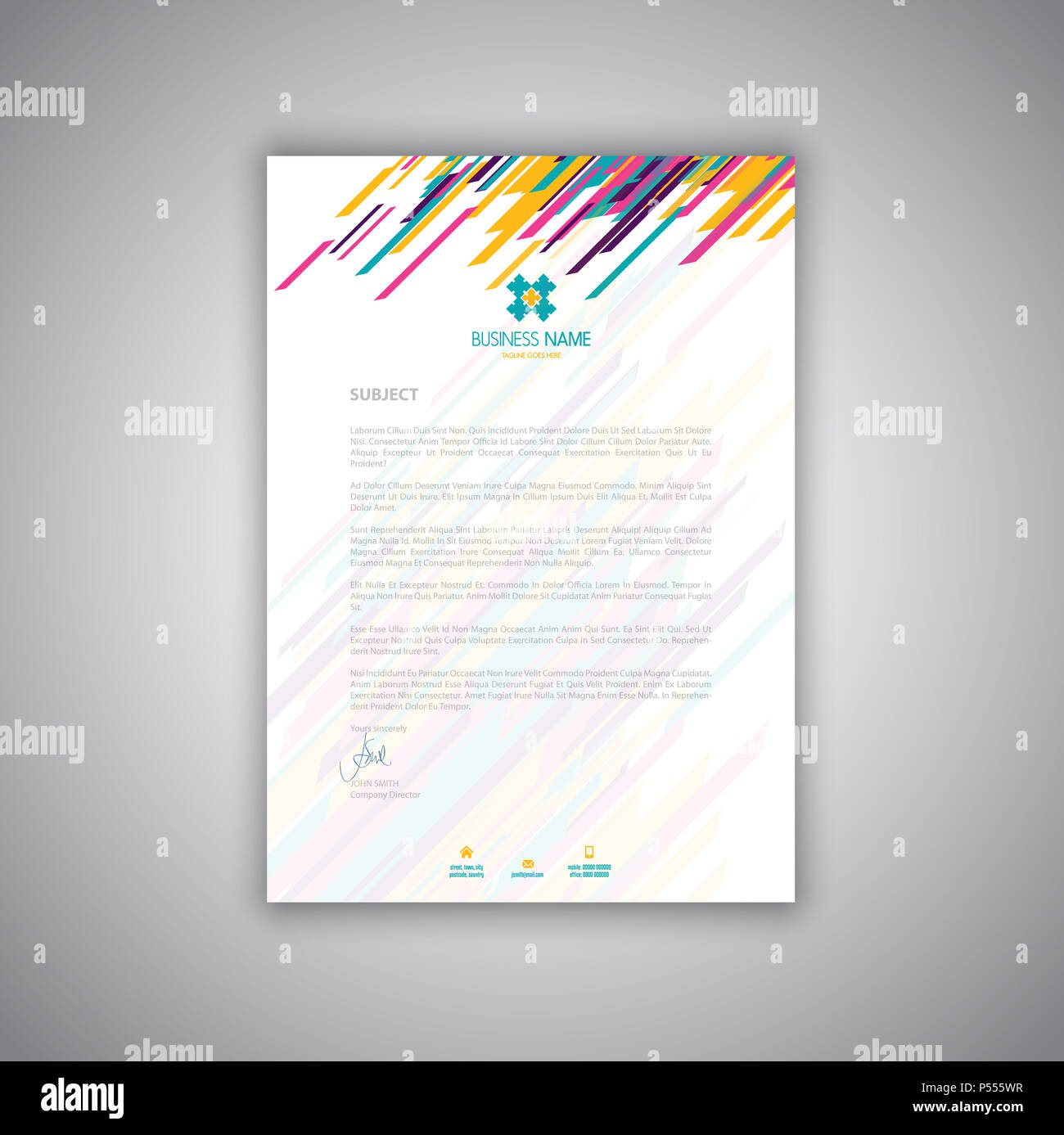 Geschäftsdrucksachen Briefbogen Layout Modernes Design Stockfoto