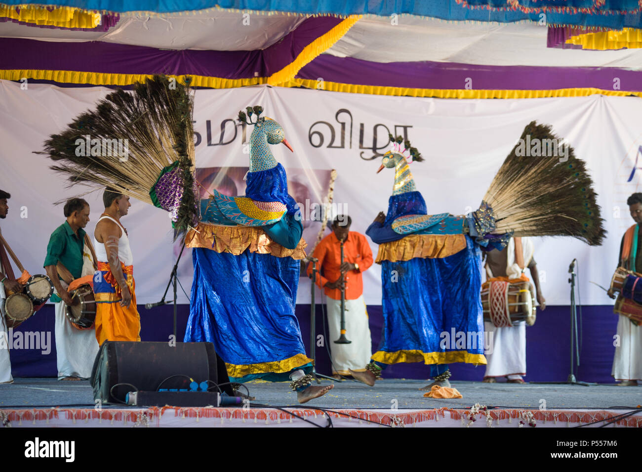 AUROVILLE, Indien - 4. März 2018: Sangamam Festival. Stockfoto