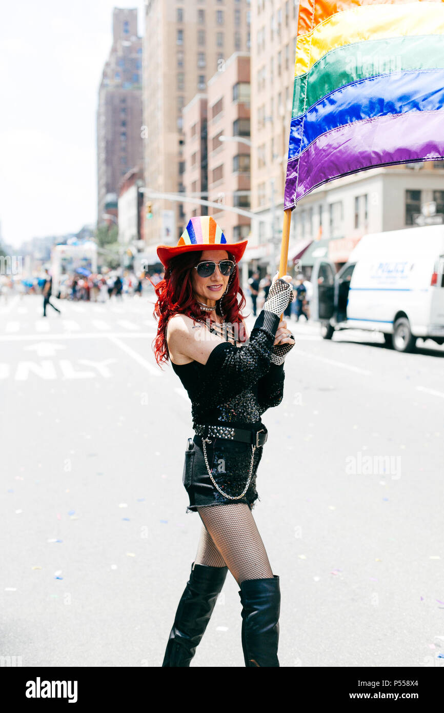 An der New York Pride Parade am 24. Juni 2018 übernommen. Credit: Shauna Hundeby/Alamy leben Nachrichten Stockfoto