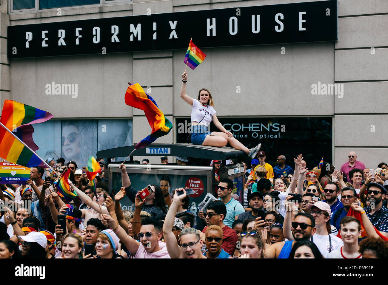 An der New York Pride Parade am 24. Juni 2018 übernommen. Credit: Shauna Hundeby/Alamy leben Nachrichten Stockfoto