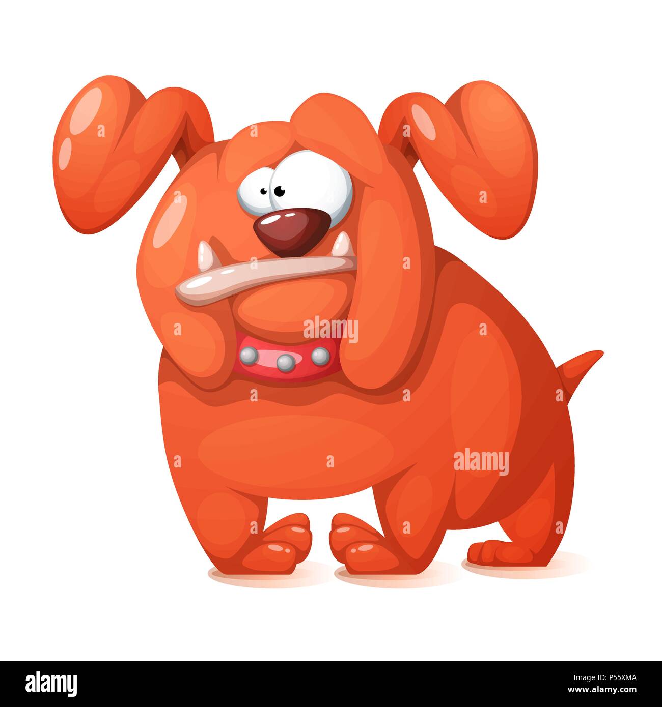 Lustig, süß, verrückt cartoon Hund. Stock Vektor