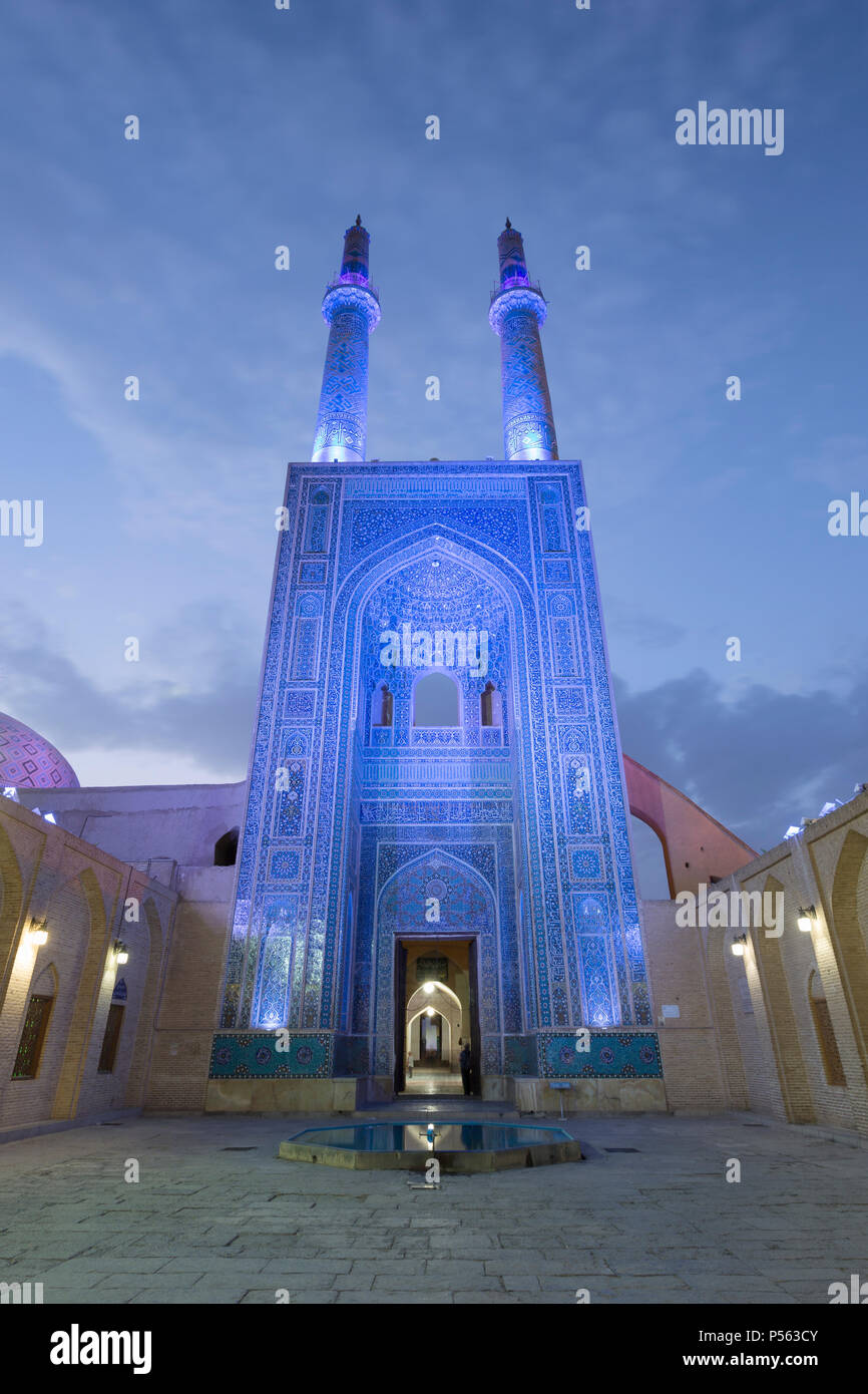 Masjed-e Jameh Moschee oder die Freitag Moschee, Yazd, Iran Stockfoto