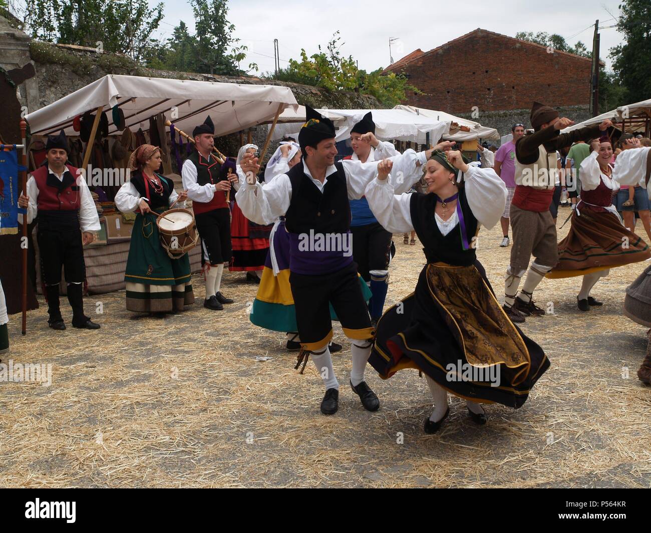 Danzas populares. PORRUA. Concejo de Llanes. Asturien. España. Stockfoto