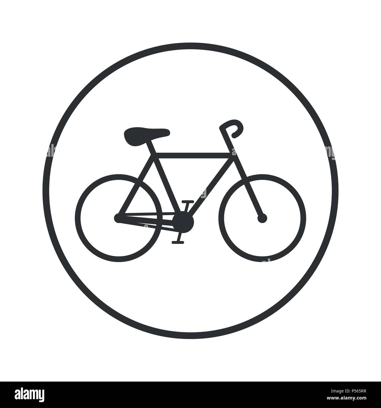 Fahrrad Symbol in schwarzer Kreis, iconic Symbol in einem Kreis, auf weißem Hintergrund. Vektor ein futuristisches Design. Stock Vektor