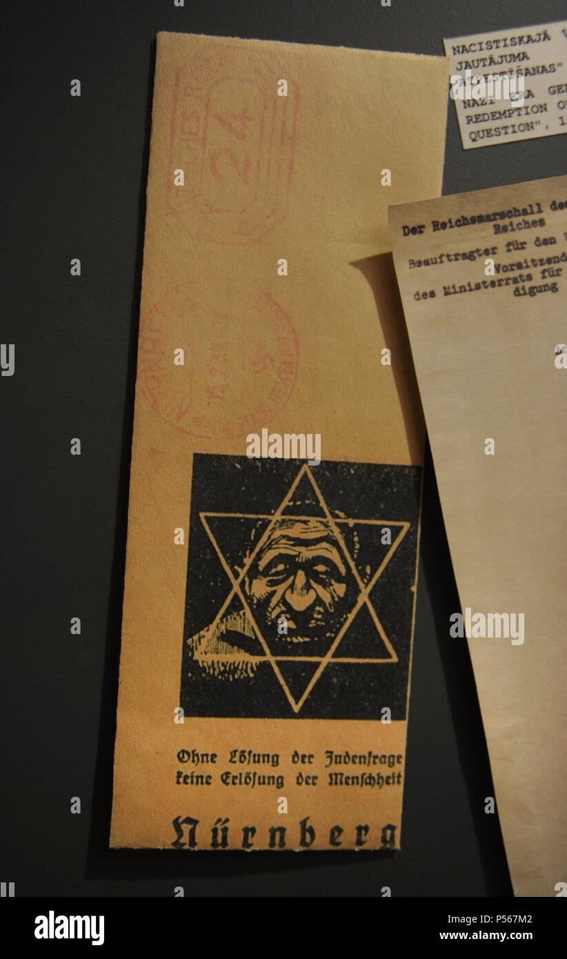 Zeit des Nationalsozialismus deutsche Umschlag mit der Aufschrift "keine Erlösung der Menschheit ohne Lösung der jüdischen Frage", 1939. Stockfoto