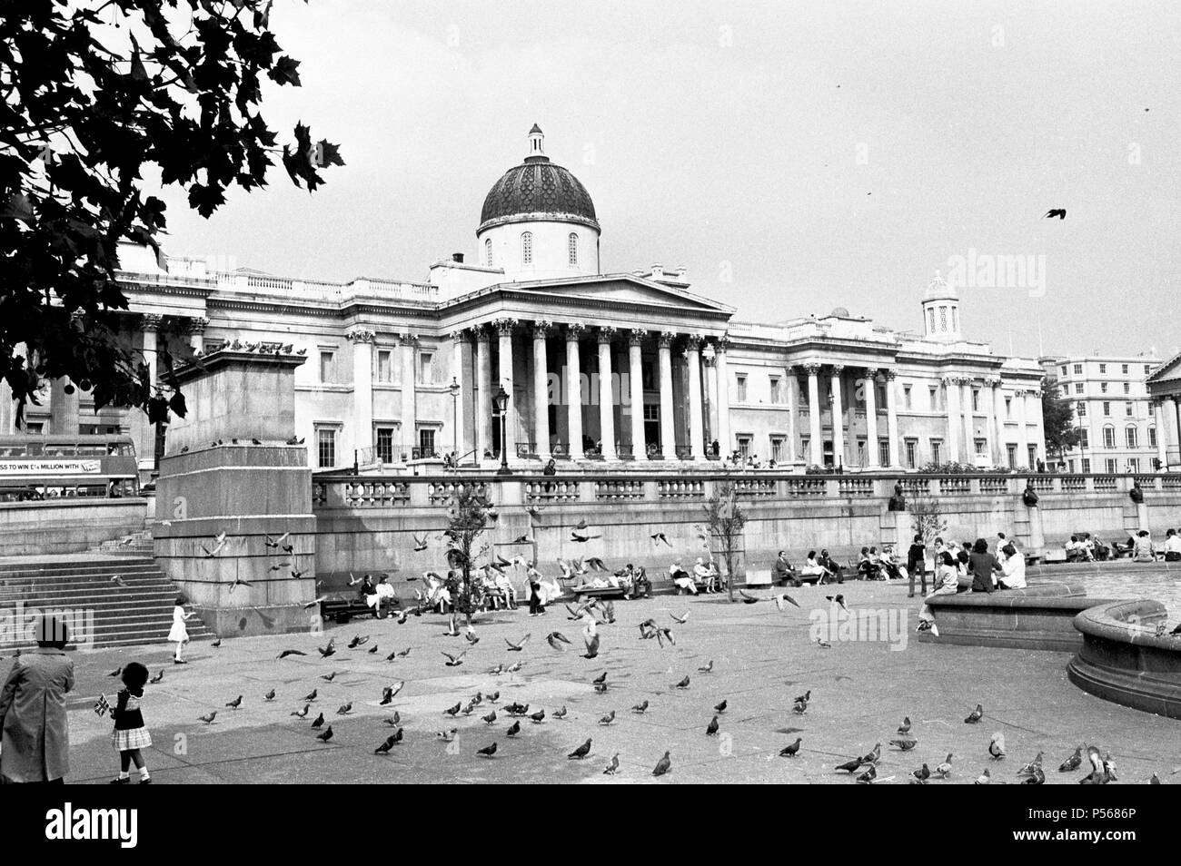 National Gallery am Trafalgar Square, London. Stockfoto