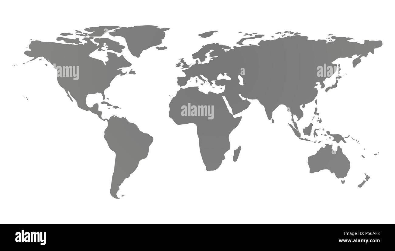 Weltkarte. Für den Globus. Vector Illustration auf weißen isoliert Stock Vektor