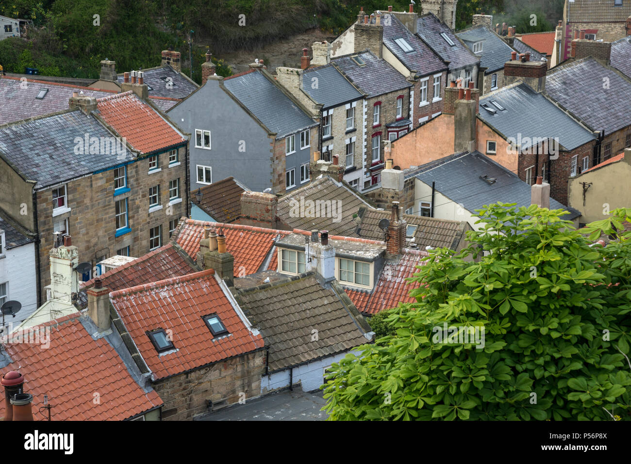 Das malerische Dorf Staithes, North Yorkshire, England. Stockfoto