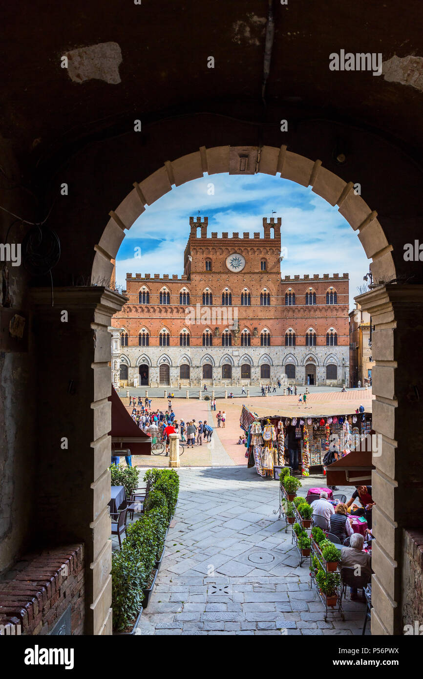 Piazza del Campo in Siena Stockfoto