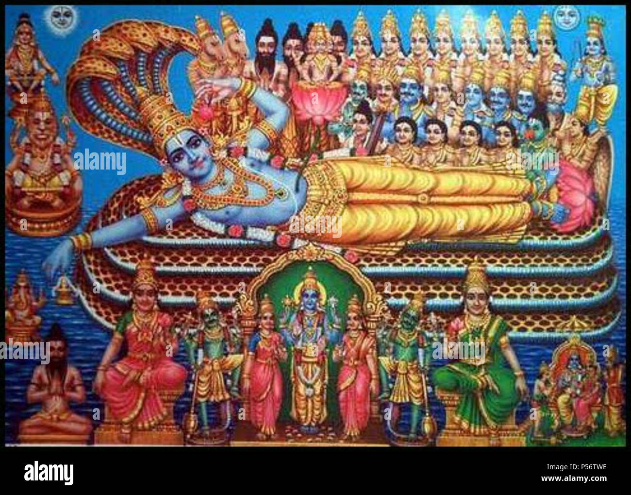 Indische Gott Vishnu Farbe Abbildung: Stockfoto