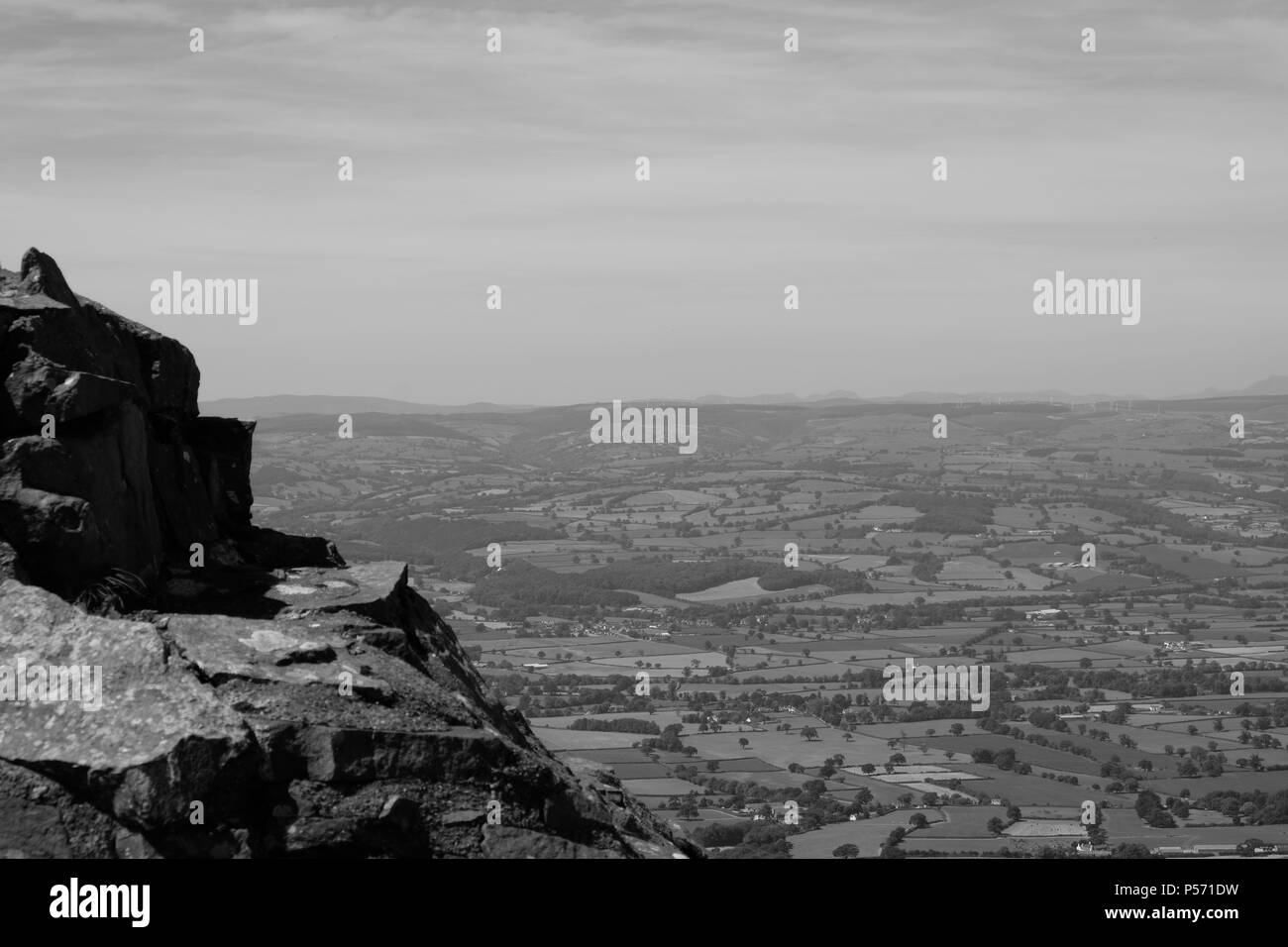 Blick auf die walisischen Hügel von Moel Famau Stockfoto