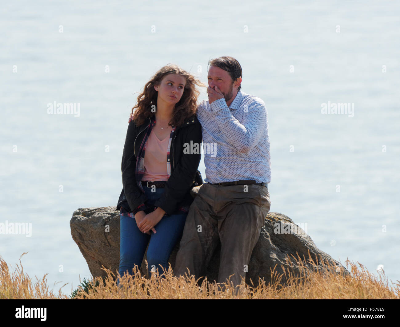 Newquay, Cornwall, England. 25 Jun, 2018. Rosamunde Pilcher Stürmische morgen Liebe in der Nacht Ort schießen, mit Matthias Harreby Brandt, Johanna Hennen, Gabriel Merz, UK, 25., Juni, 2018 Robert Taylor/Alamy Leben Nachrichten. Newquay, Cornwall, England. Credit: Robert Taylor/Alamy leben Nachrichten Stockfoto