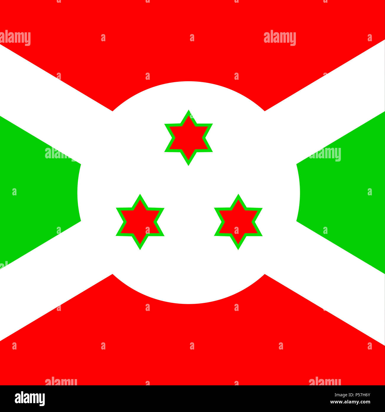 Offizielle Nationalflagge von Burundi Stockfoto