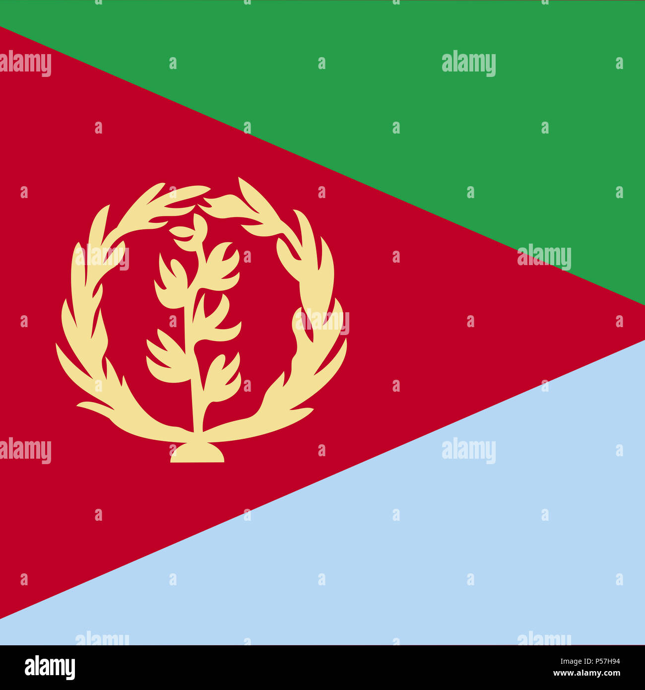 Offizielle Nationalflagge von Eritrea Stockfoto