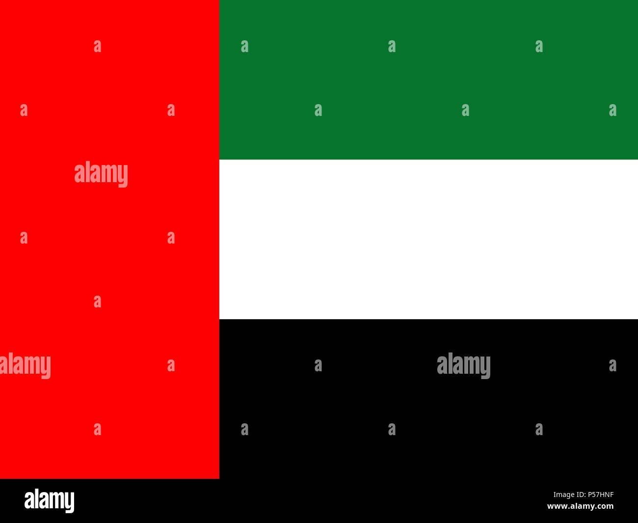 Offizielle Flagge der Vereinigten Arabischen Emirate Stockfoto