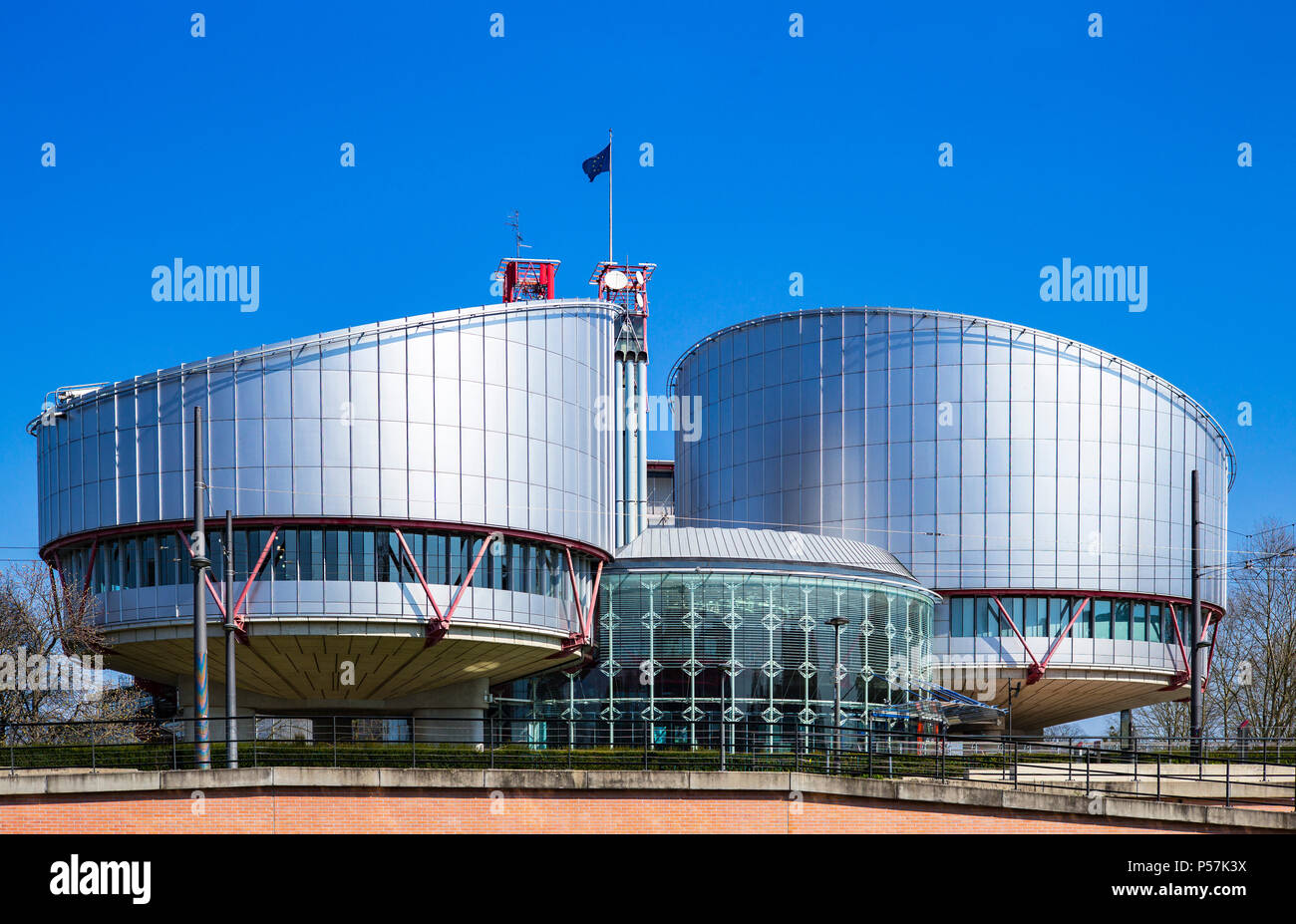 Straßburg, den Europäischen Gerichtshof für Menschenrechte Gebäude, Cour Européenne des Droits de l'Homme, Elsass, Frankreich, Europa, Stockfoto
